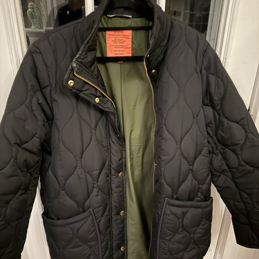 J. Crew Women's Black Quilted Puffer Jacket